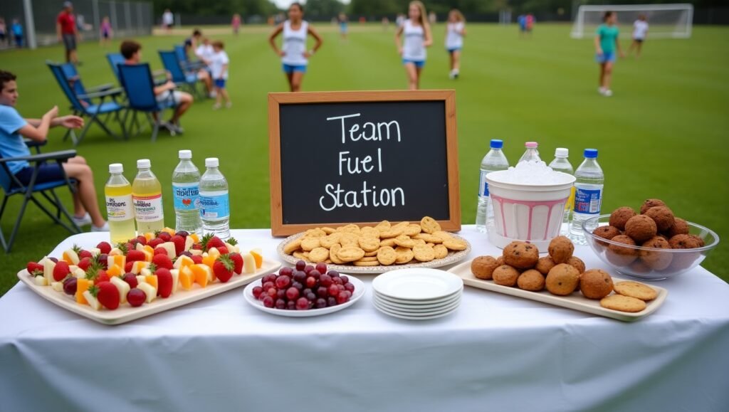 Fancy snack table on the sidelines - pack the perfect snack cooler.