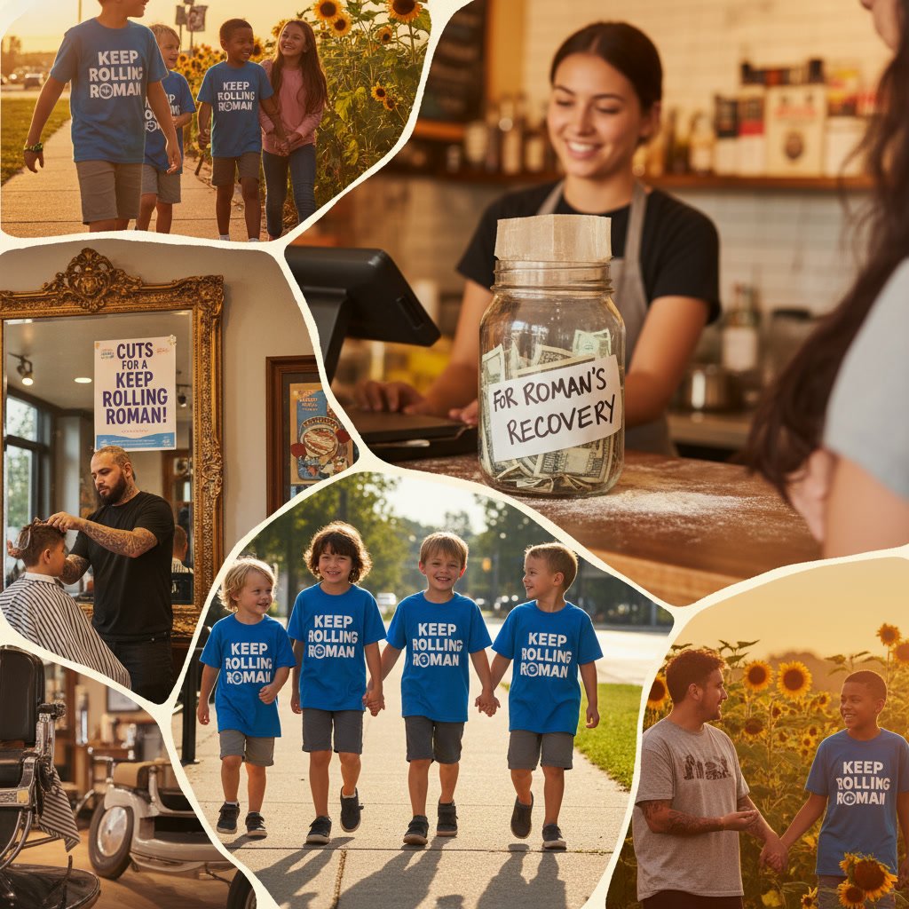 Small town community fundraising together for young athlete, positive youth sports story of teamwork and heart.